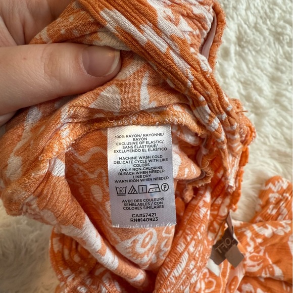 LOFT Vibrant Orange Floral Jumpsuit - Picture 8 of 9